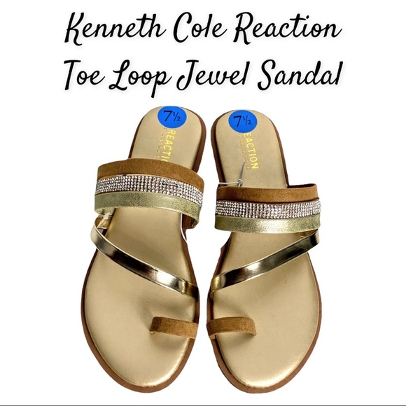 NWT Kenneth Cole Reaction Toe Loop Jewel Sandals - Picture 1 of 13